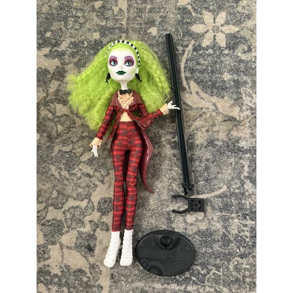 Monster High Skullector Beetlejuice Doll Complete With Stand - Picture 1 of 4